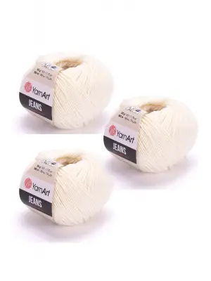 Yarn Art Jeans Amigurumi Örgü İpi 03 Kırık Beyaz Renk Hırka Örgü İpi Bebek İpi Punch İpi 3lü Paket