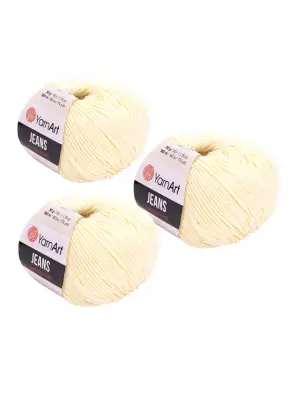 Yarn Art Jeans Amigurumi Örgü İpi 86 Açık Sarı Renk Hırka Örgü İpi Bebek İpi Punch İpi 3lü Paket