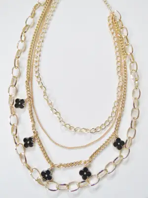 Gold Rengi Dörtlü Kolye