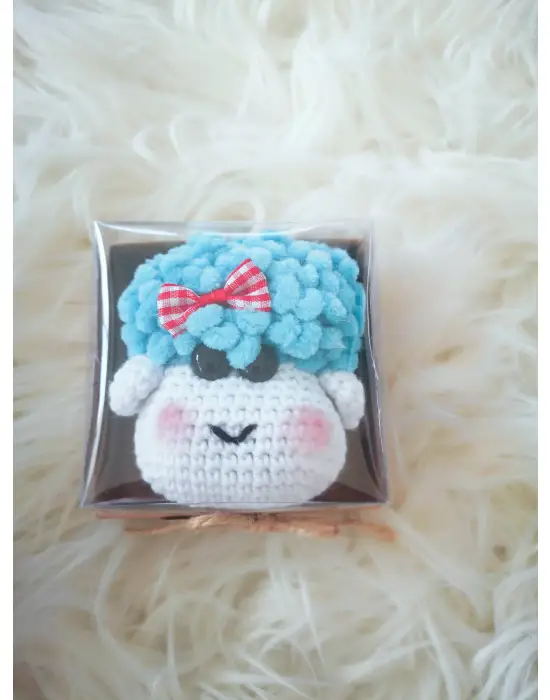 Amigurumi El Örgüsü Sevimli Kuzucuk Kafası Anahtarlıklar(Tek Fiyatıdır)