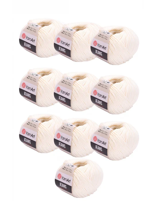 10 x Yarnart Jeans 03 Kırık Beyaz 10lu Paket Amigurimi Bebek Ipi Yarnart Jeans 10 Adet