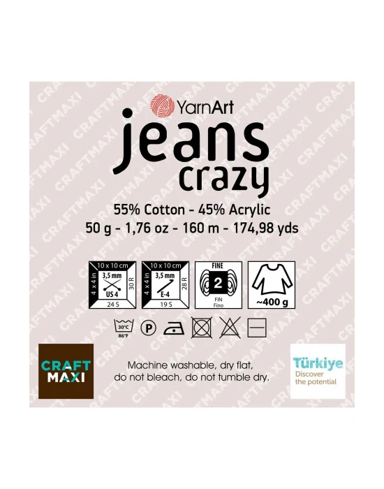 Jeans Crazy Ebruli El Örgü Ipi Ebruli 8206