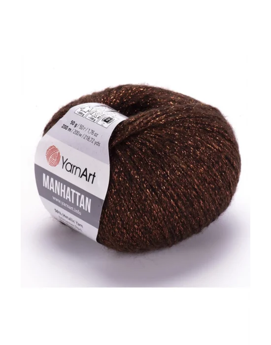 Manhattan - Simli El Örgü Ipi Kiremit-912