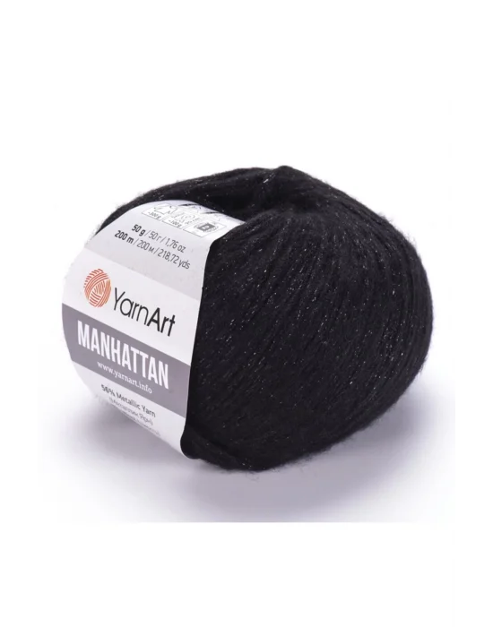 Manhattan - Simli El Örgü Ipi Siyah-916