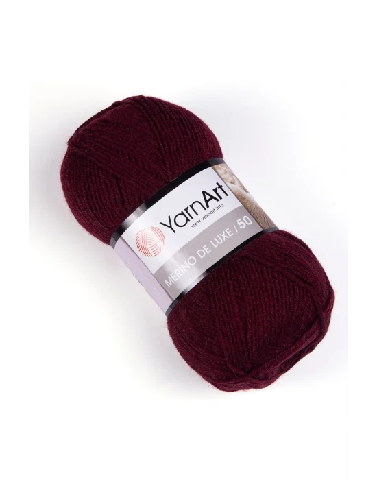 Merıno De Luxe 50 - El Örgü Ipi Bordo-577