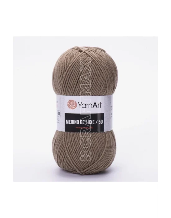 Merıno De Luxe 50 - El Örgü Ipi Koyu Bej-218