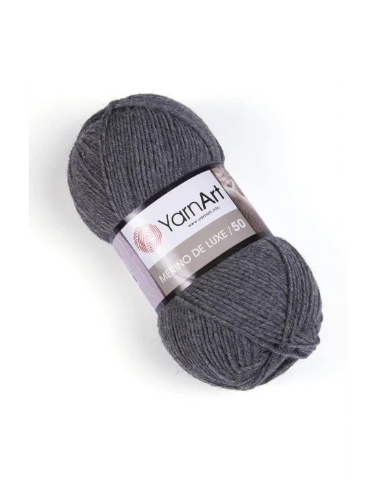 MERINO DE LUXE 50 - EL ÖRGÜ İPİ GRİ-179