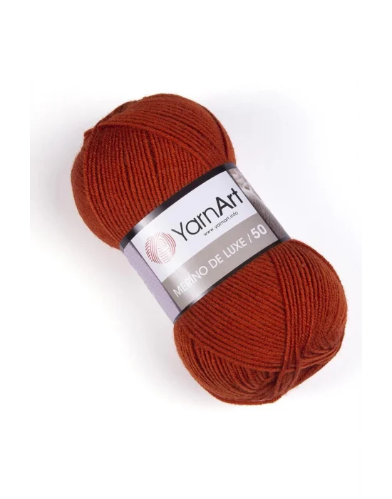 MERINO DE LUXE 50 - EL ÖRGÜ İPİ TURUNCU-3027