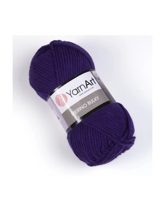 Merıno Bulky - El Örgü Ipi Patlıcan Moru-556