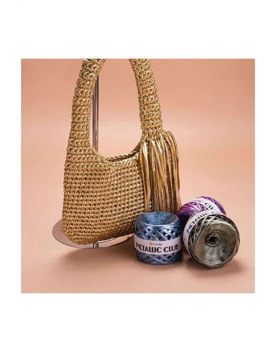 METALLIC CLUB - ÖRGÜ İPİ ROSE GOLD-8125