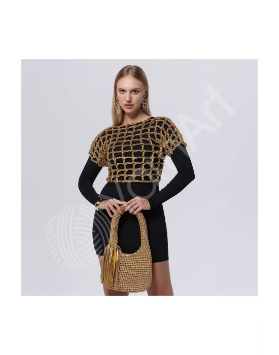 METALLIC CLUB - ÖRGÜ İPİ ROSE GOLD-8125