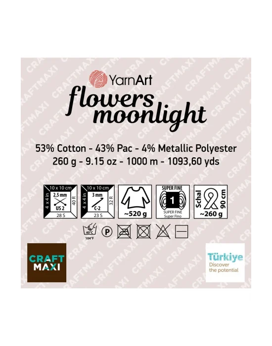 Flowers Moonlıght - Simli, Ebruli El Örgü Ebruli-3265
