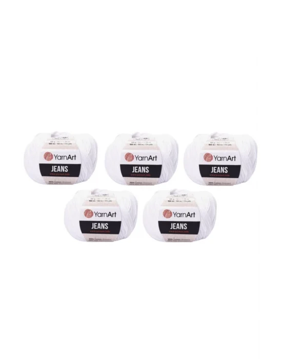 Jeans Amigurumi Örgü Ipi 5li Paket 62 Beyaz Amigurimi Bebek Ipi