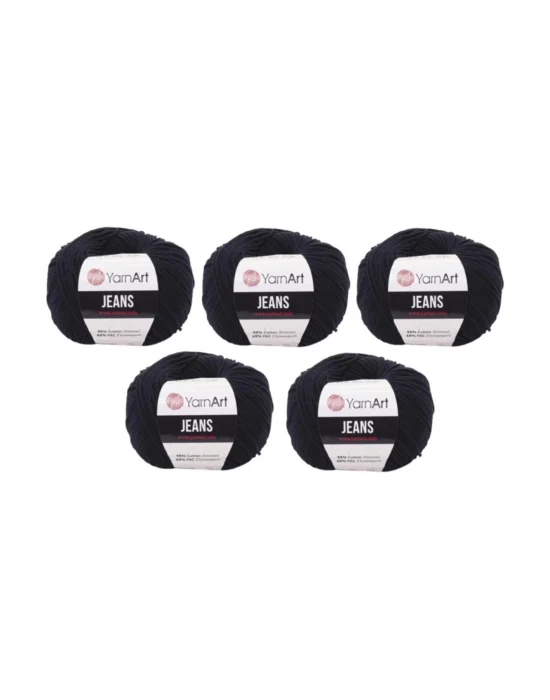 Jeans Amigurumi Örgü Ipi 5li Paket 53 Siyah Renk Amigurimi Bebek Ipi