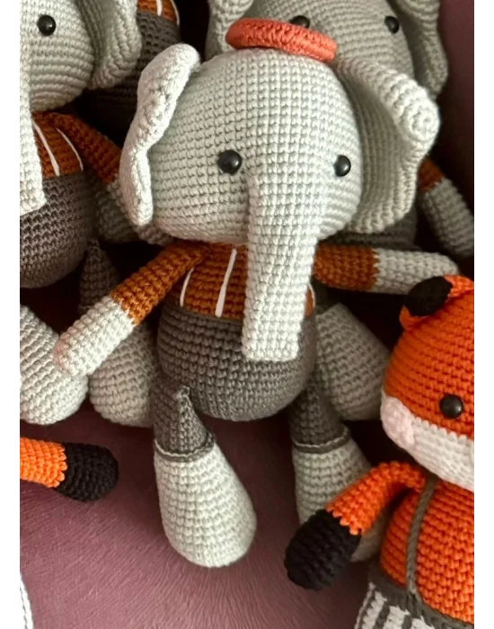 Amigurumi El Örgüsü Oyuncak Fil