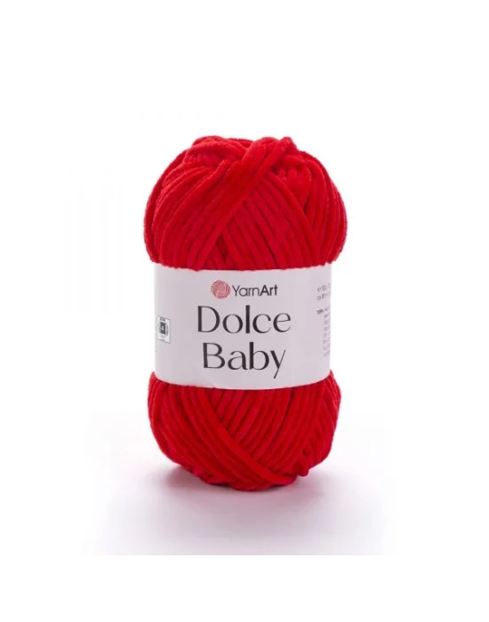 Dolce Baby - Kadife, Bebek El Örgü Ipi Kırmızı-748