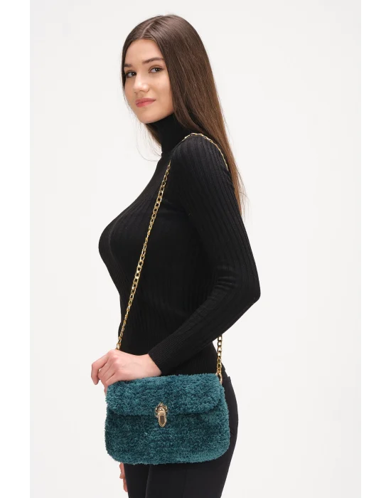 El Yapımı Peluş Çanta,Kadın Çanta,Omuz Çanta,El Yapımı Çanta