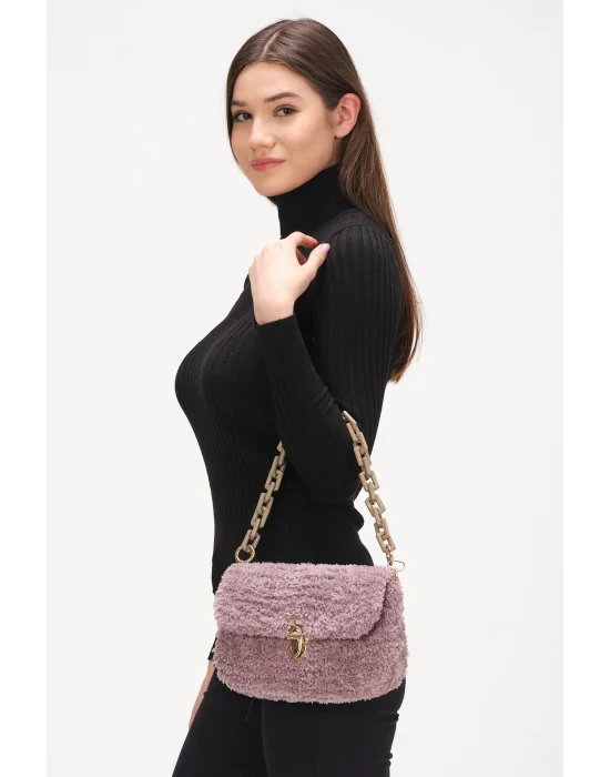 El Yapımı Peluş Çanta,Kadın Çanta,Omuz Çanta,El Yapımı Çanta