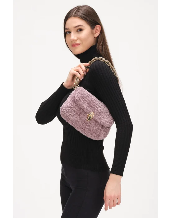 El Yapımı Peluş Çanta,Kadın Çanta,Omuz Çanta,El Yapımı Çanta