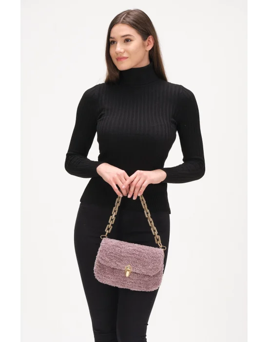 El Yapımı Peluş Çanta,Kadın Çanta,Omuz Çanta,El Yapımı Çanta