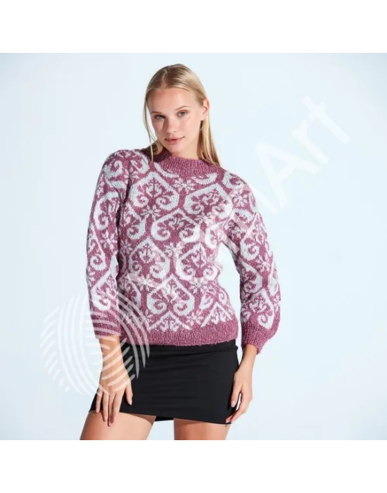 Manhattan - Simli El Örgü Ipi Siyah Kırmızı 904