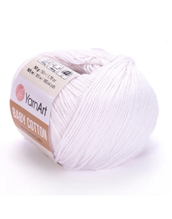 Yarnart Baby Cotton - Bebek El Örgü Ipi Beyaz-400