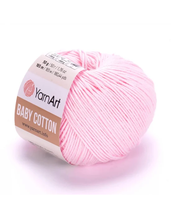 Yarnart Baby Cotton - Bebek El Örgü Ipi Açık Pembe-410