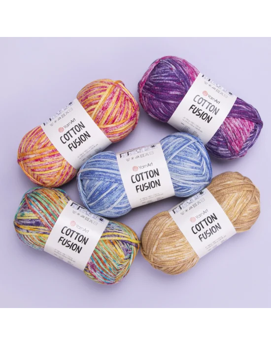 YarnArt Cotton Fusion El Örgü İpi – 100g 225m | %100 Pamuk, Hafif ve Yumuşak Doku | Yazlık Bluz, Çanta ve Aksesuar İçin İdeal