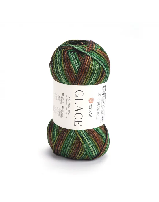 Yarnart Glace El Örgü İpi,100g / 210m – %52 Akrilik %48 Poliamid–Parlak Renkli Yazlık El Örgü İpi