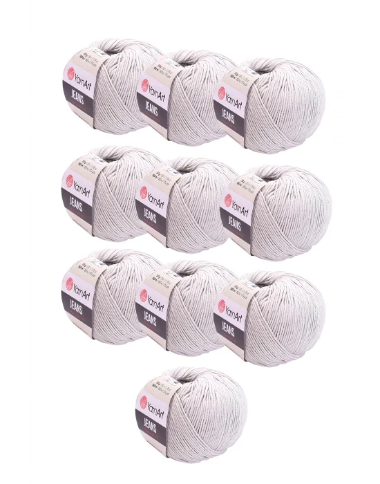 Yarnart Jeans 49 Açık Gri 10lu Paket Amigurimi Bebek Ipi Yarn-Art Jeans 10 Adet