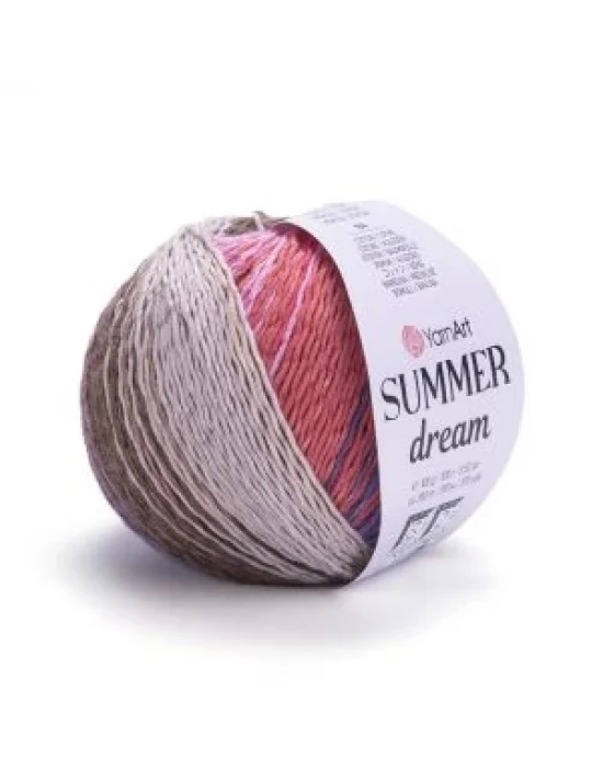 YarnArt Summer Dream 4315 Ebruli El Örgü İpi – 100g / 350m – %70 Pamuk %30 Viskoz – Yazlık İnce Renkli İplik