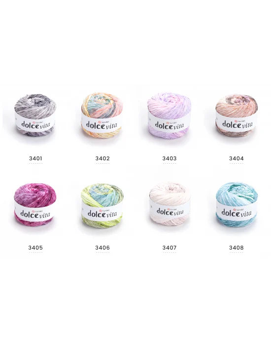 YartArt Dolce Vita Ebruli El Örgü İpi 3410 150 gram 260 metre