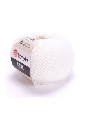 Yarnart Jeans 01 Beyaz Amigurumi Örgü Ipi,Bebek Ipi,Hırka,Atkı,Bere,Şal,Battaniye,Çanta İpi