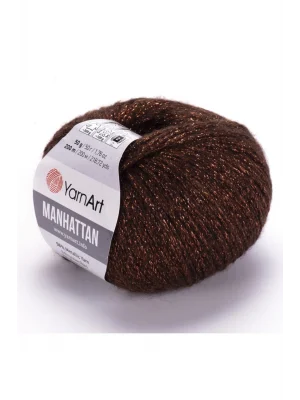 Manhattan - Simli El Örgü Ipi Kiremit-912