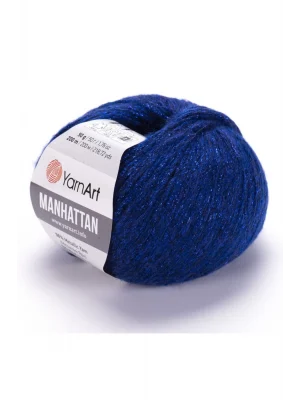 Manhattan - Simli El Örgü Ipi Saks Mavisi-914