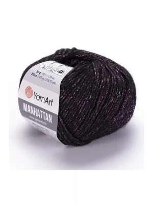 Manhattan - Simli El Örgü Ipi Siyah-mor Simli-906