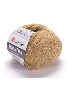 Manhattan - Simli El Örgü Ipi Koyu Bej-911