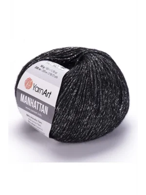 Manhattan - Simli El Örgü Ipi Siyah-gümüş Simli-915