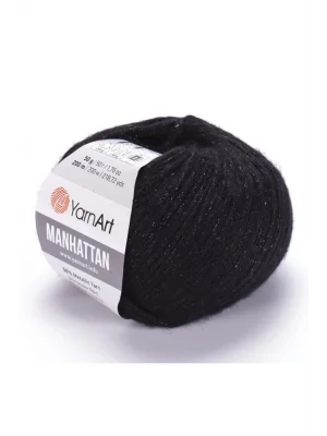 Manhattan - Simli El Örgü Ipi Siyah-916