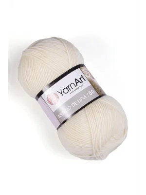 MERINO DE LUXE 50 - EL ÖRGÜ İPİ AÇIK KREM-502