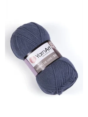 MERINO DE LUXE 50 - EL ÖRGÜ İPİ GRİ-MAVİ-3088