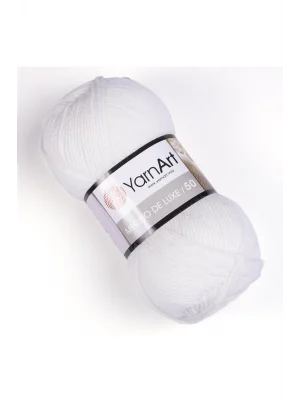 MERINO DE LUXE 50 - EL ÖRGÜ İPİ BEYAZ-501