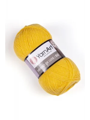 MERINO DE LUXE 50 - EL ÖRGÜ İPİ SARI-586