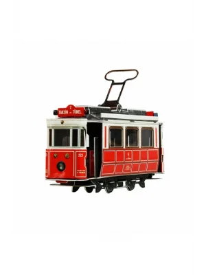 Nostaljik Tren (KIRMIZI KUTU) 3d Karton Puzzle Yapboz