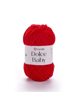 Dolce Baby - Kadife, Bebek El Örgü Ipi Kırmızı-748