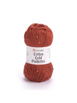YarnArt Cotton Gold Paillettes – Işıltılı Pullu Pamuklu El Örgü İpi 50g | Yazlık Şal, Bluz, Aksesuar İçin Hafif ve Parlak İplik