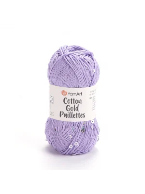 YarnArt Cotton Gold Paillettes – Işıltılı Pullu Pamuklu El Örgü İpi 50g | Yazlık Şal, Bluz, Aksesuar İçin Hafif ve Parlak İplik