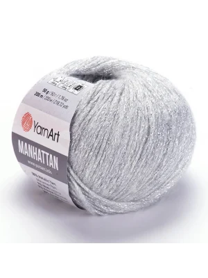 Yarnart Manhattan - Simli El Örgü Ipi Açık Gri-901