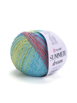 YarnArt Summer Dream 4314 Ebruli El Örgü İpi – 100g / 350m – %70 Pamuk %30 Viskoz – Yazlık İnce Renkli İplik