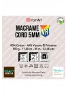 Macrame Cord 5 Mm Vr - Makrome El Örgü Ipi Ebruli-923